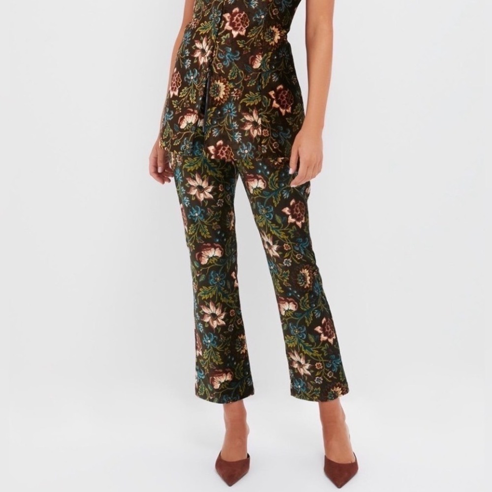 NWT Tuckernuck Ashford Pants Hazel Moonflower Velvet Brown Floral Large